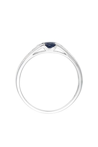 Anello Mon saphir - Oro bianco, diamanti e zaffiro