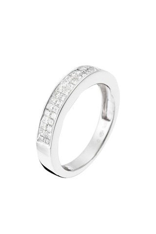 Anello 2 Rangs douceur - 
Oro bianco e diamanti