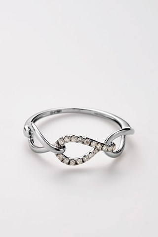 Anello Triple boucles - Oro bianco e diamanti