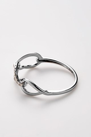 Anello Triple boucles - Oro bianco e diamanti