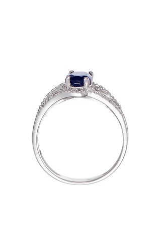 Anello Saphir Aérien - Oro bianco, diamanti e zaffiro
