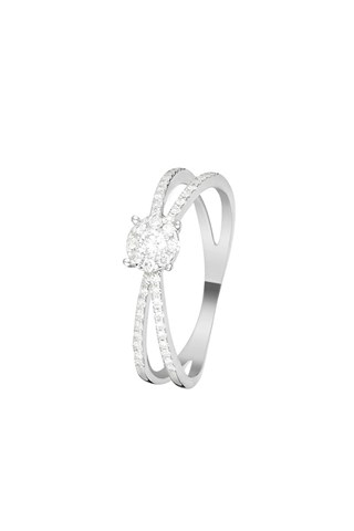 Anello Croisée des Chemins - Oro bianco e diamanti