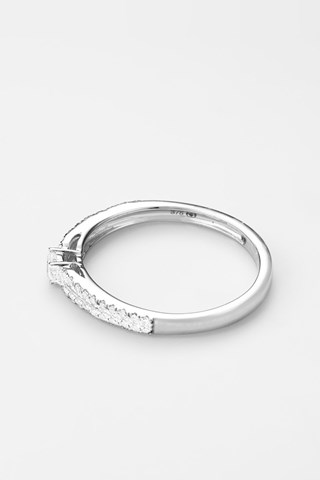 Anello Amelia - Oro bianco, diamanti e citrino