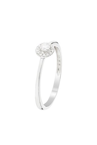Anello Cendrillon - Oro bianco e diamanti e solitario