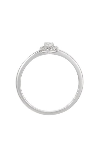 Anello Cendrillon - Oro bianco e diamanti e solitario