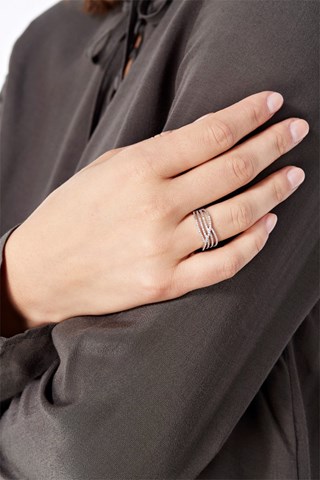 Anello Jolie Fusion - Oro bianco e diamanti